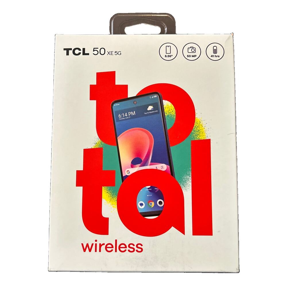 Total Wireless TCL 50 XE 5G Smartphone 6.56" HD Display 50MP Camera 128GB New
